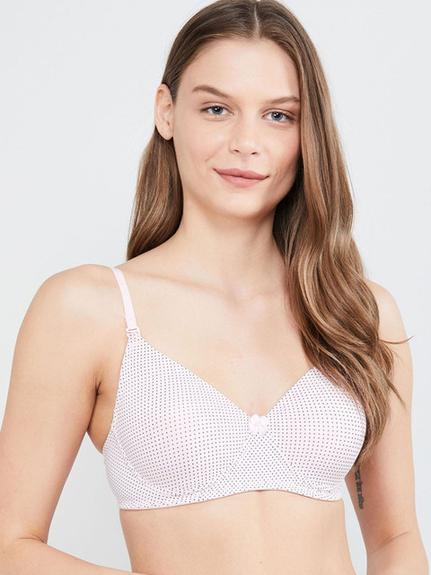 

max White & Black Printed Non-Wired Lightly Padded T-shirt Bra