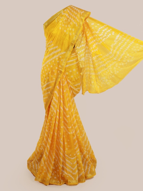 

Pothys Yellow Printed Art Silk Saree