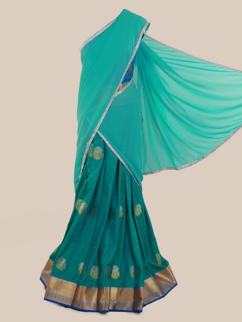 

Pothys Sea Green Woven Design Poly Chiffon Saree