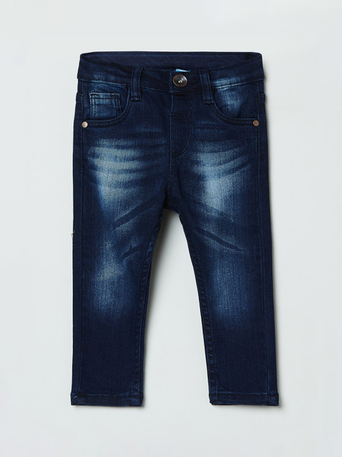 

max Boys Blue Regular Fit Mid-Rise Clean Look Jeans