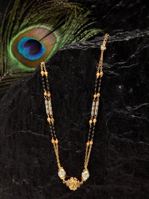 

DUGRISTYLE Gold-Toned & Black Copper Gold-Plated Handcrafted Necklace
