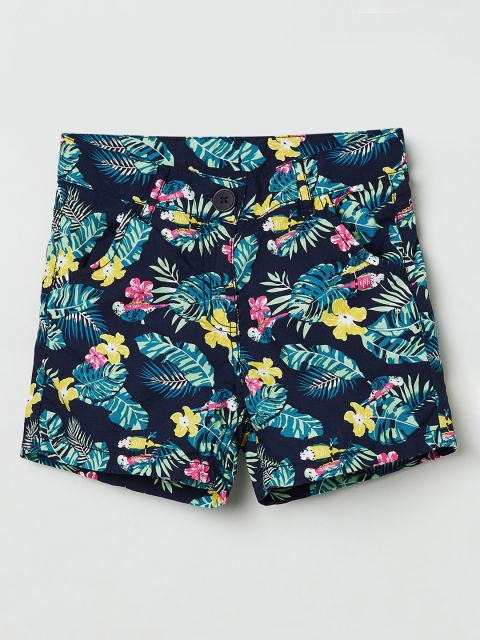 

max Girls Blue Printed Regular Fit Regular Shorts