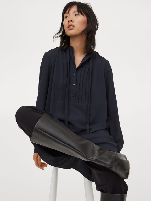 

H&M Shirt bib-front-detail Sustainable dress, Blue