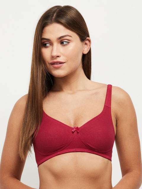 

max Non-Wired Lightly Padded Medium Coverage T-shirt Bra SP21SCB07BURGUNDY, Burgundy