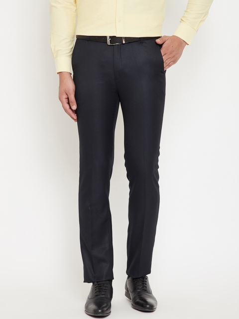 

Canary London Men Navy Blue Slim Fit Solid Formal Trousers