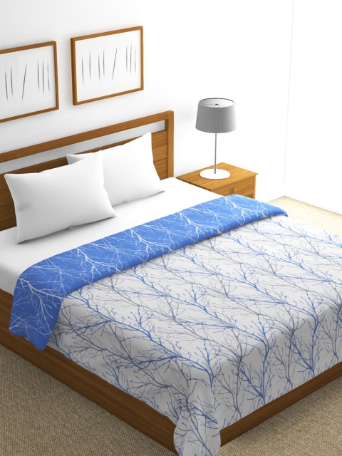 

BIANCA Blue & White Abstract AC Room 300 GSM Double Bed Dohar