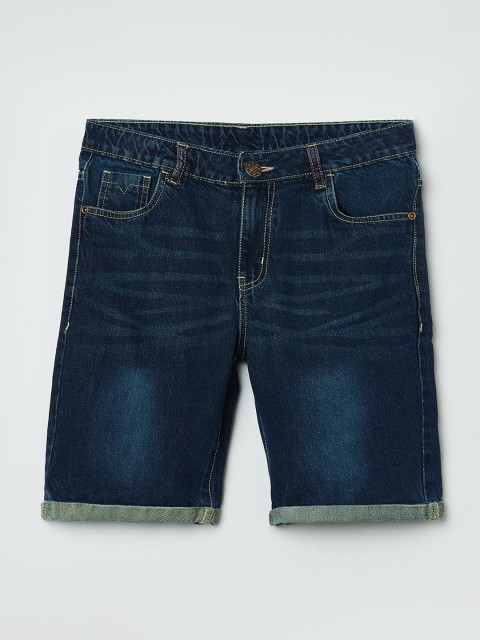 

max Boys Blue Washed Regular Fit Denim Shorts