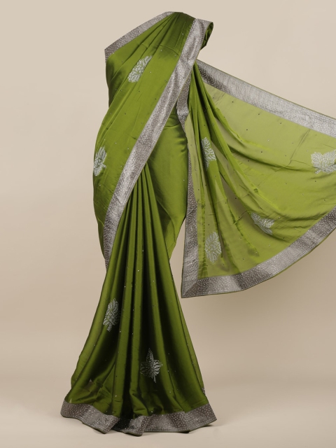 

Pothys Green Embellished Poly Georgette Saree
