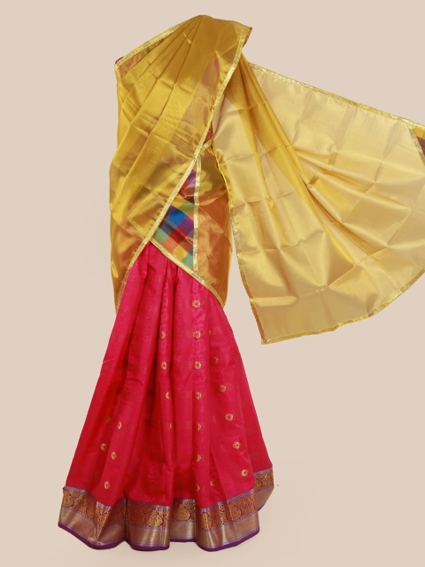 

Pothys Gold-Toned & Pink Tissue Woven Design Saree