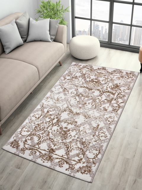 

SPACES Beige Ethnic Motif 1450 GSM Floor Rug