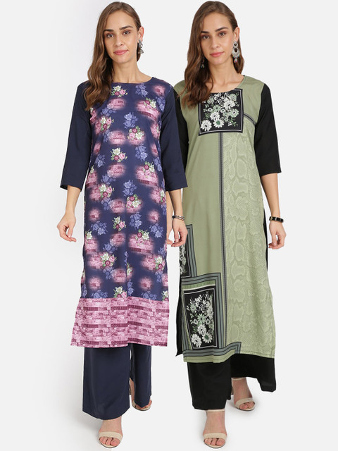 

Florence Women Multicoloured Set of 2 Printed Kurta with Palazzos, Multi