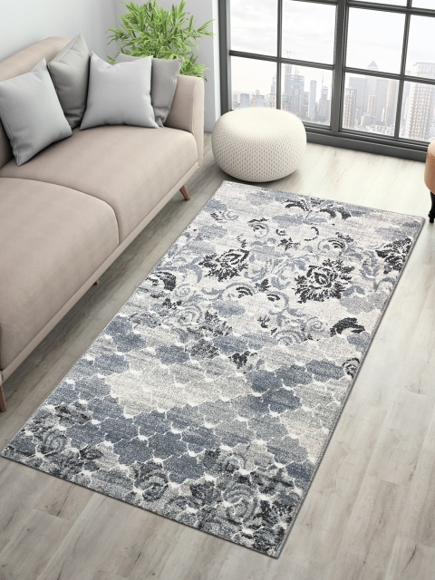 

SPACES Grey Floral Print Floor Runner