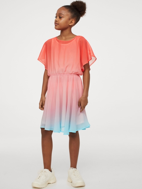 

H&M Girls Orange & Blue Tie & Dye Chiffon Dress