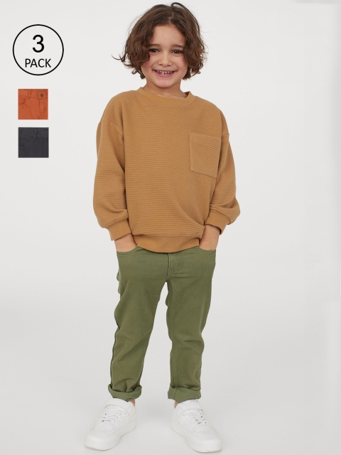 

H&M 3-pack Slim Fit twill trousers, Orange