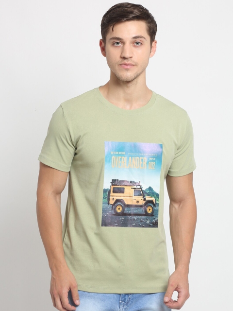 

Global Republic Men Green Printed Round Neck T-shirt