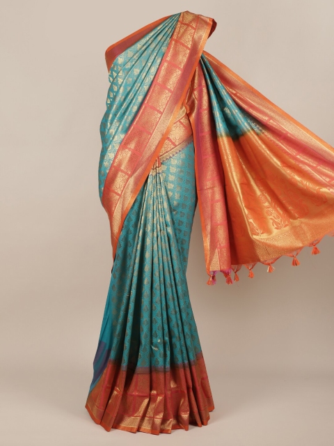 

Pothys Blue Woven Design Jute Silk Saree