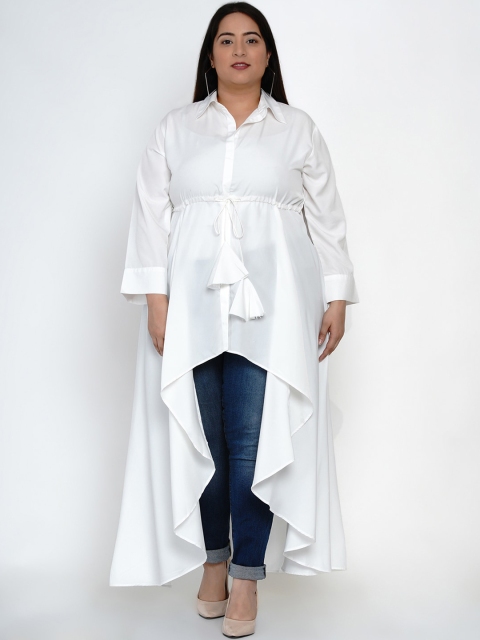 

Fabnest Curve Woman White Solid Kurta