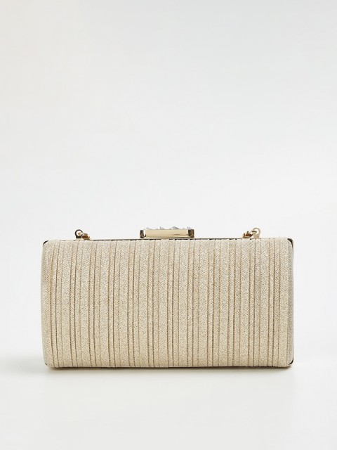 

CODE by Lifestyle Cream-Coloured & Gold-Toned Textured Clutch