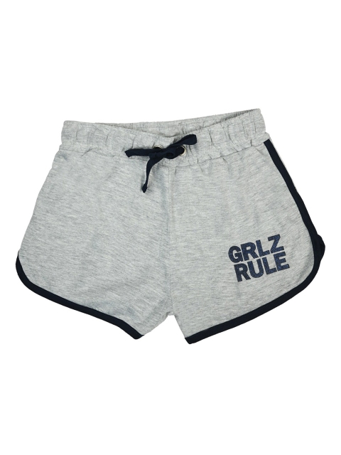 

ORANGE PUMPKKIN Girls Grey Solid Regular Shorts