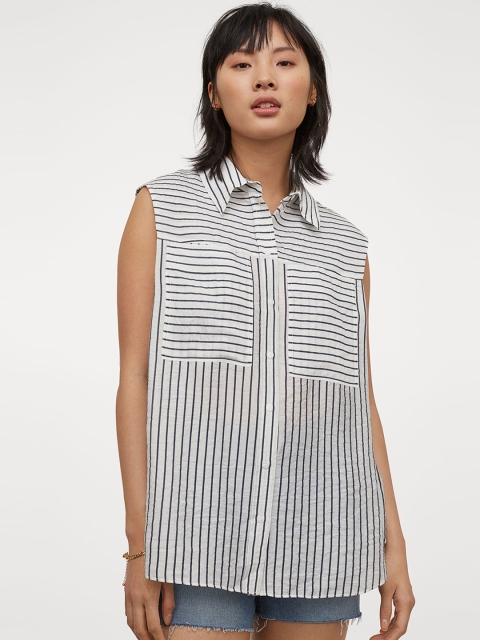 

H&M Sleeveless shirt, White