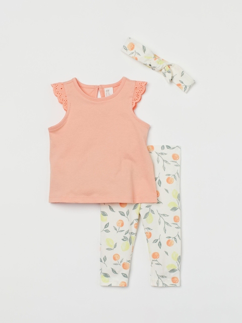 

H&M Girls White 3-piece cotton set