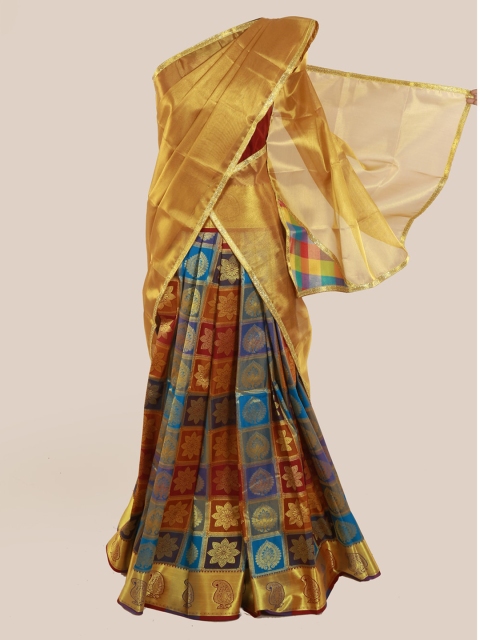 

Pothys Multicoloured Checked Tissue Traditional Half Saree, Multi