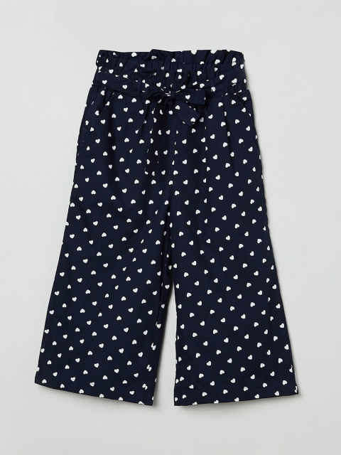 

max Girls Blue Regular Fit Printed Culottes