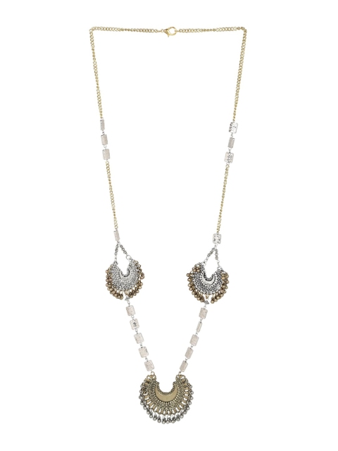 

ZeroKaata Gold-Toned & Silver-Toned Alloy Gold-Plated Oxidised Necklace