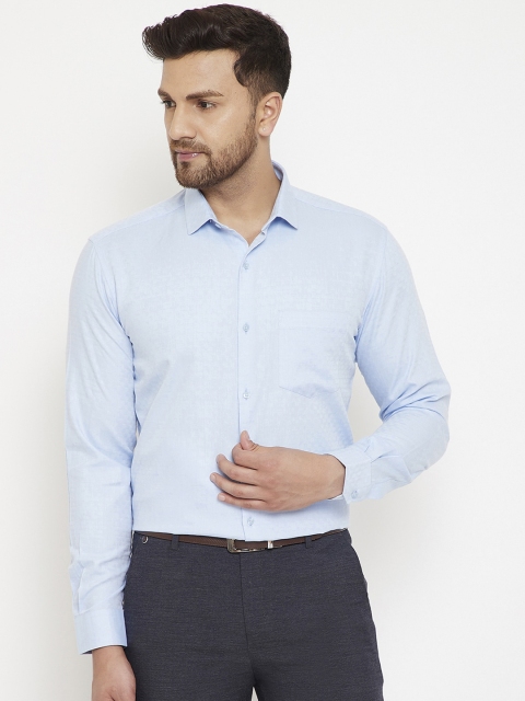 

Canary London Men Blue Slim Fit Self Design Casual Shirt