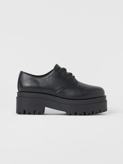 

H&M Women Black Platform Derby shoes