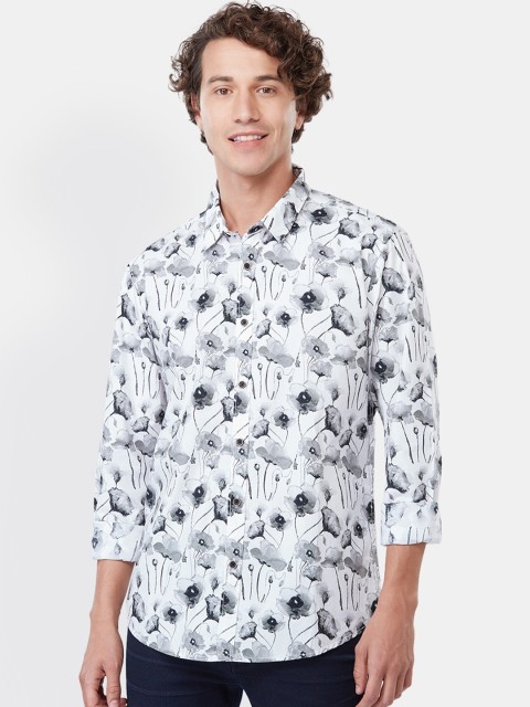 

Pepe Jeans Men White & Grey Regular Fit Printed Casual Shirt