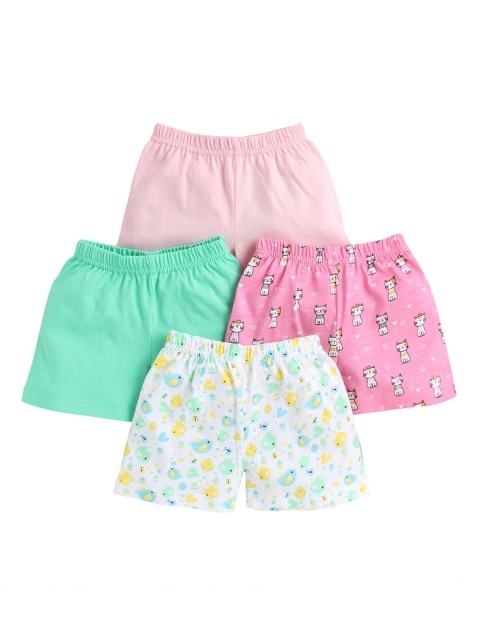 

BUMZEE Kids Pack Of 4 Printed Regular Shorts, Pink