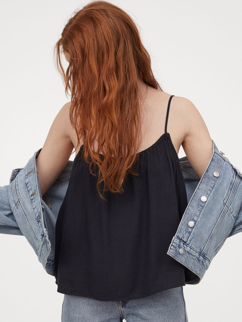 

H&M Women Black Solid Strappy Top
