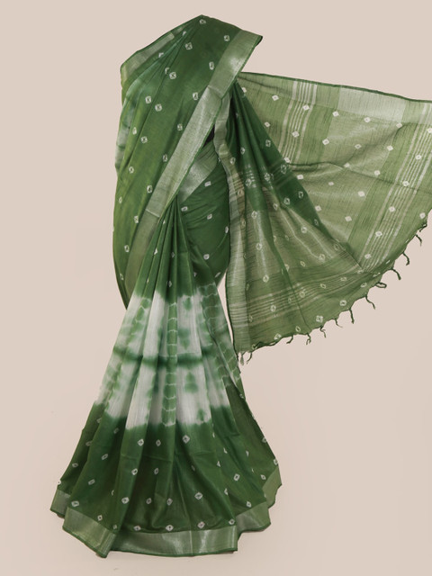 

Pothys Green Woven Design Linen Blend Saree