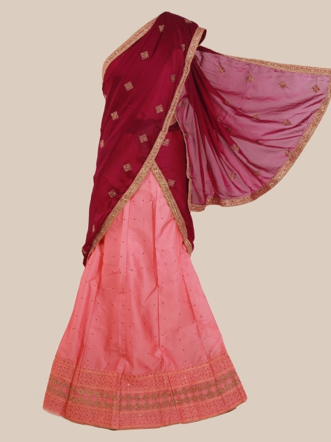 

Pothys Magenta Embellished Poly Chiffon Saree