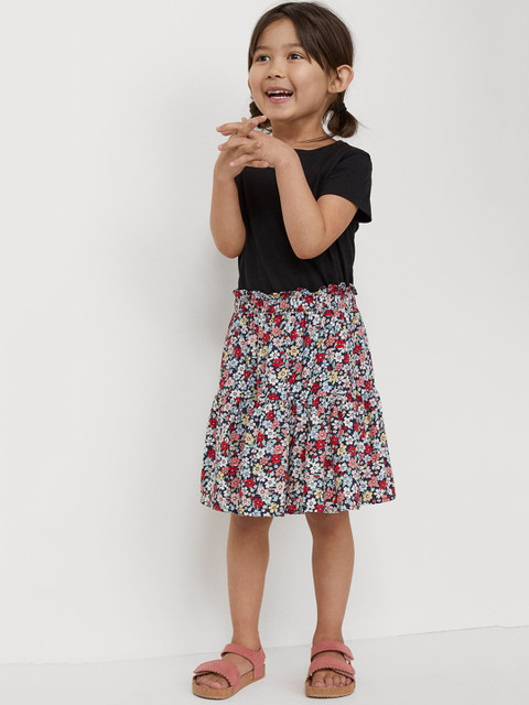 

H&M Girls Blue Printed Flared Skirt