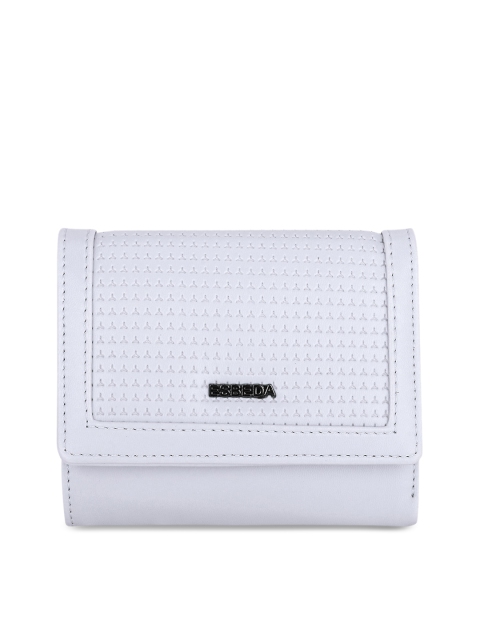 

ESBEDA Women Grey Textured Three Fold Wallet