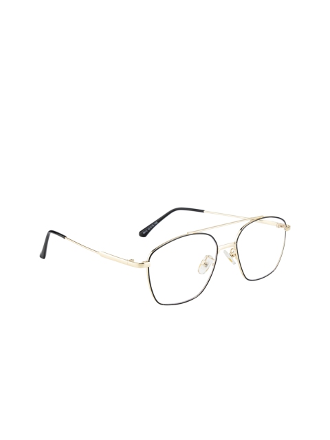 

Clark N Palmer Unisex Black & Silver-Toned Solid Full Rim Square Frames CNP-8612-C3