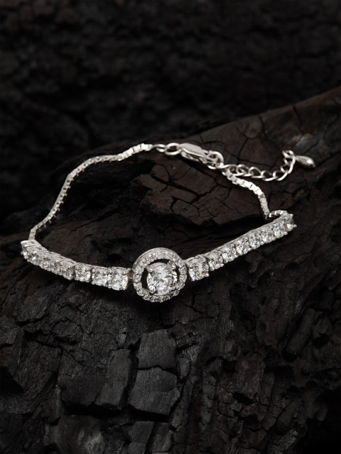 

Clara Silver-Toned Rhodium-Plated Wraparound Bracelet
