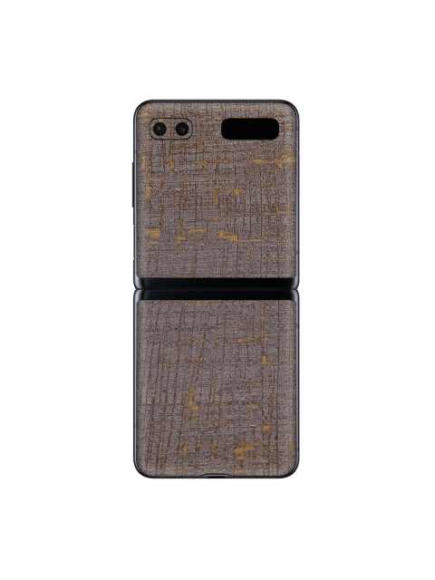 

Trendy Skins Gold-Toned & Brown Vintage Fabric Pattern Samsung Galaxy Z Flip Phone Skin