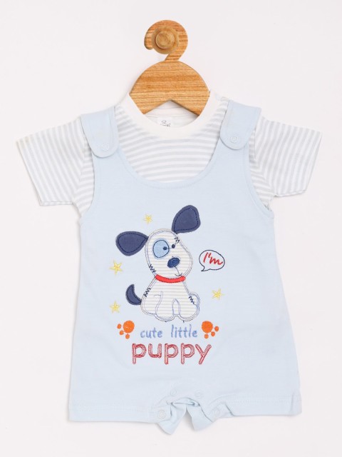 

Olio Kids Boys Blue & White Striped T-shirt with Shorts