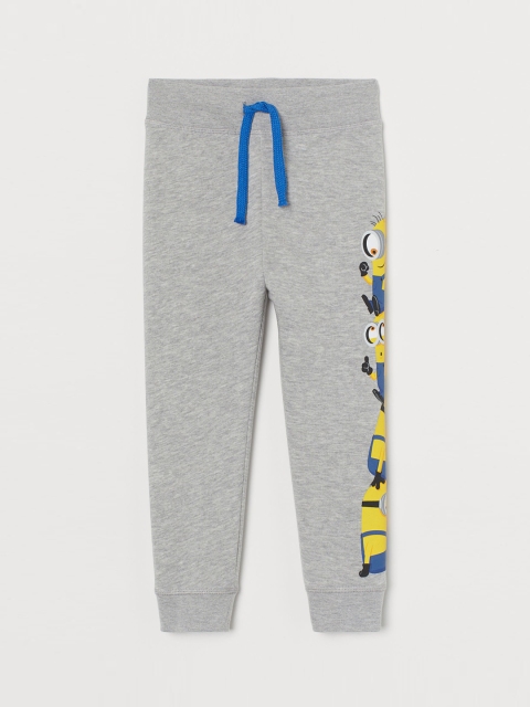 

H&M Boys Grey Minion Print-Motif Joggers