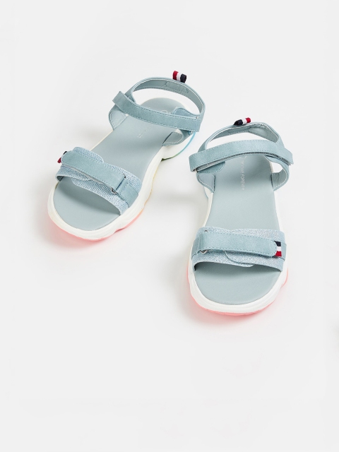 

Fame Forever by Lifestyle Girls Blue Solid PU Open Toe Flats