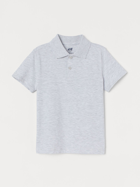

H&M Boys Grey Solid Pure Cotton Polo Shirt