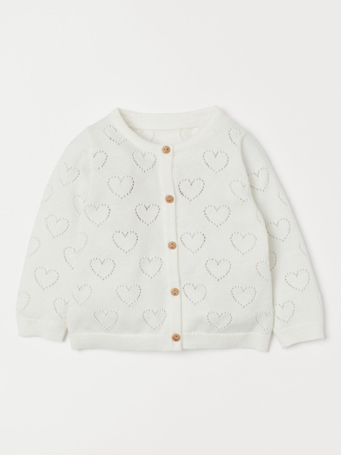 

H&M Infant Girls White Pure Cotton Pointelle Cardigan