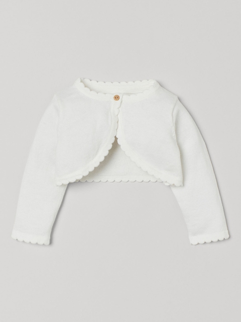 

H&M Girls White Scallop-Edged Bolero