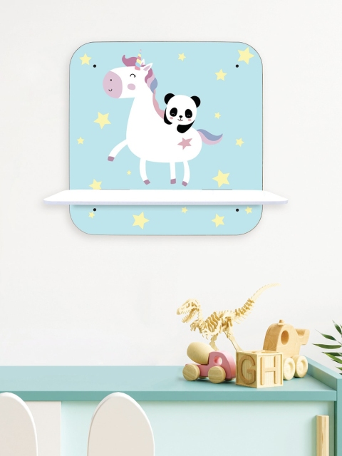 

RANDOM Turquoise Blue & White Kids Basic Wall Shelf