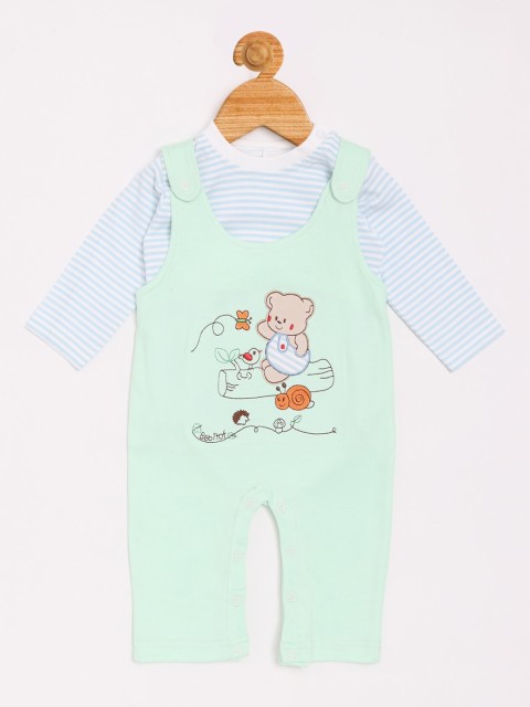 

Olio Kids Boys Sea Green & White Striped T-shirt with Trousers