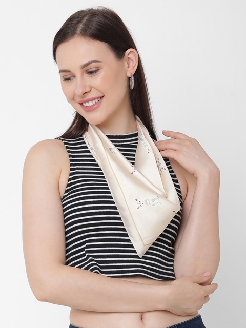 

Get Wrapped Women Beige & Grey Printed Scarf