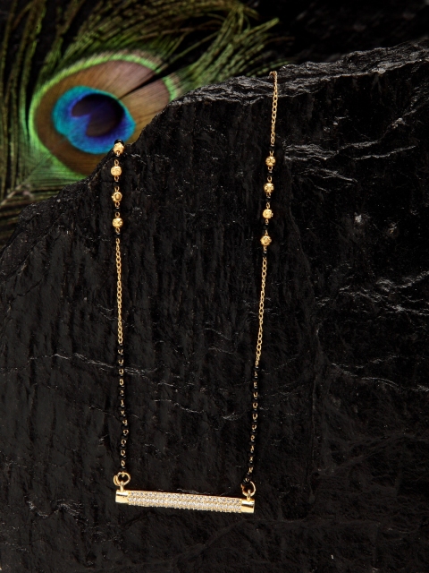 

DUGRISTYLE Gold-Toned & Black Copper Gold-Plated Handcrafted Chain